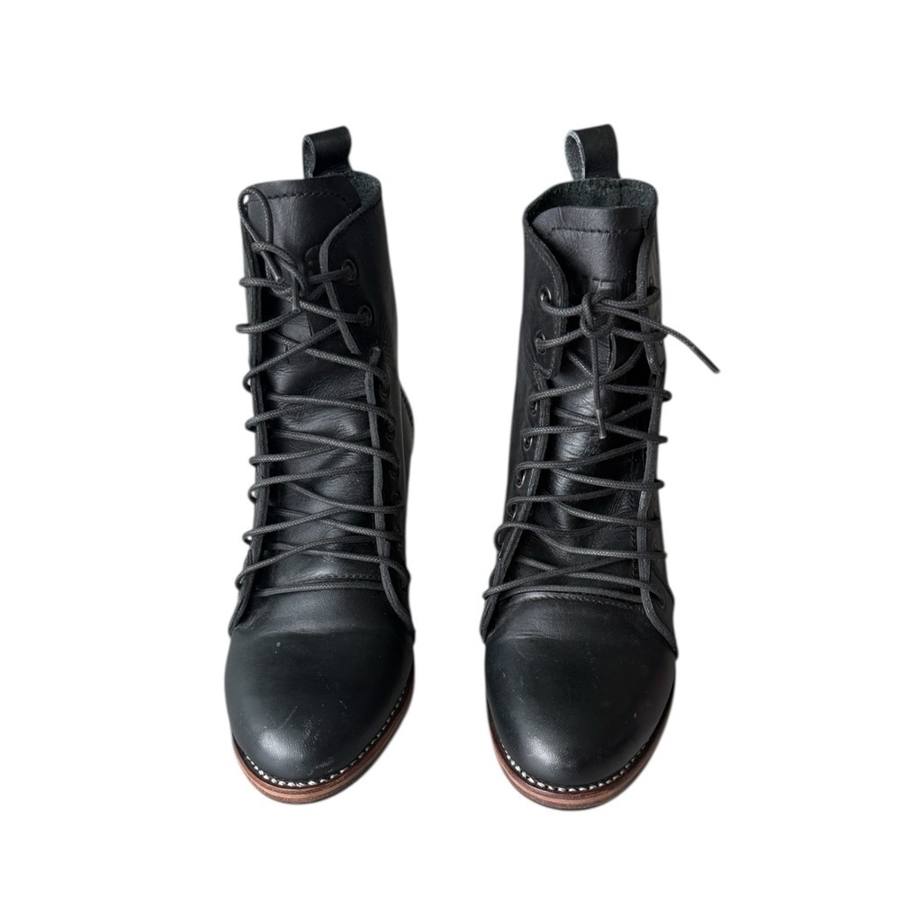 Way Out West Women’s Black Lace-Up Leather Booties Size 6.5 - Picture 9 of 9